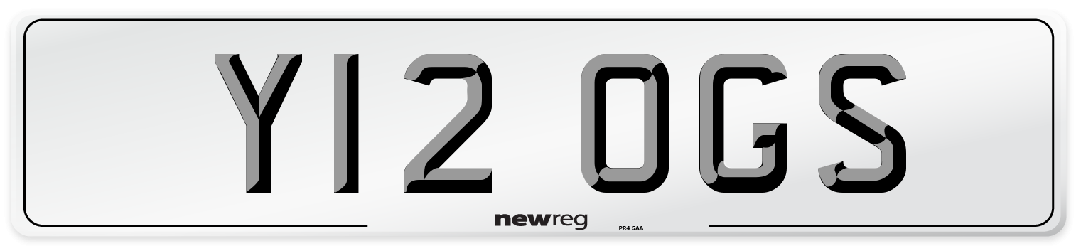 Y12 OGS Front Number Plate