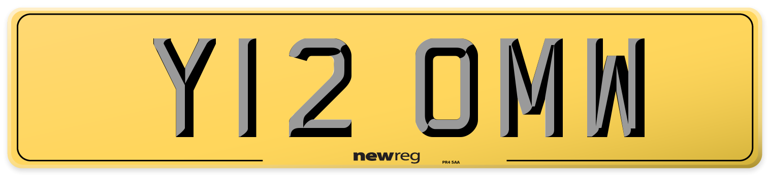 Y12 OMW Rear Number Plate
