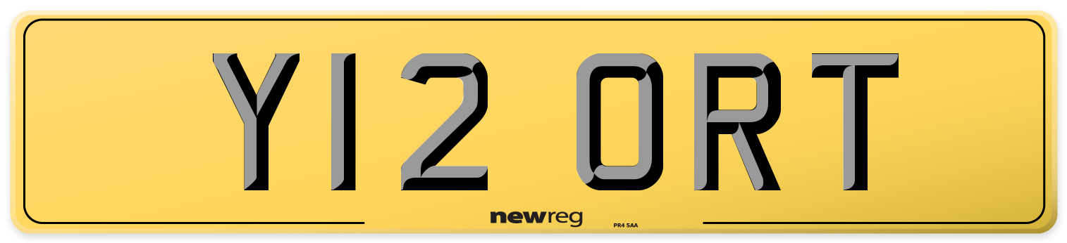 Y12 ORT Rear Number Plate