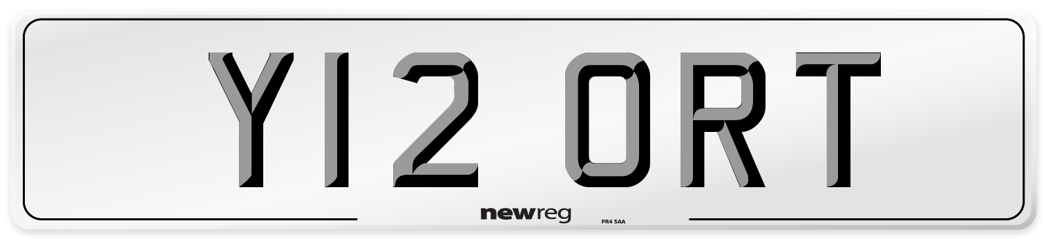 Y12 ORT Front Number Plate