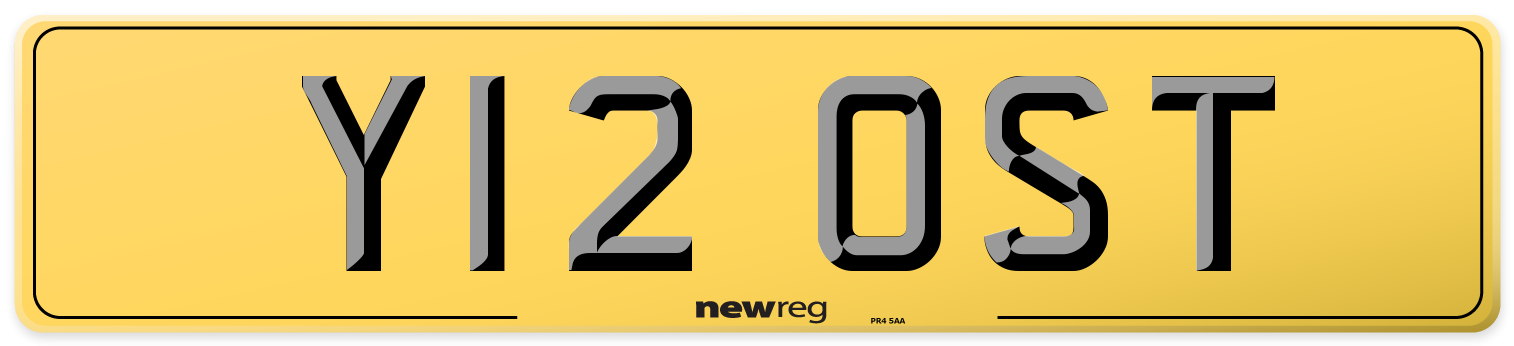 Y12 OST Rear Number Plate