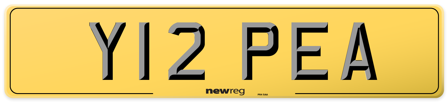 Y12 PEA Rear Number Plate
