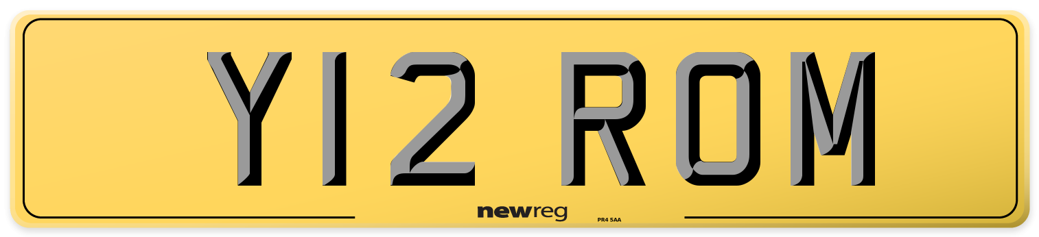 Y12 ROM Rear Number Plate