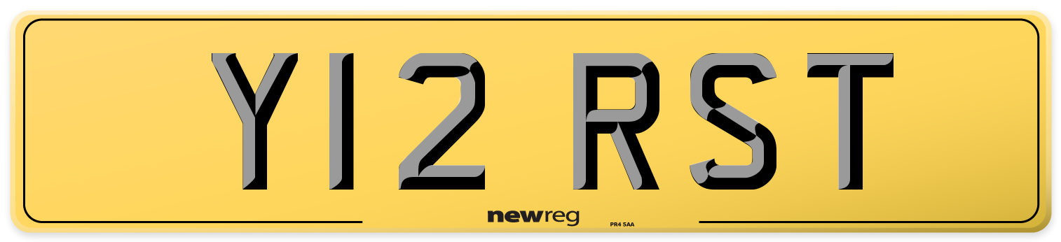 Y12 RST Rear Number Plate