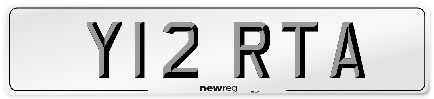 Y12 RTA Front Number Plate