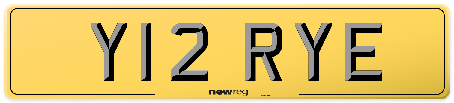 Y12 RYE Rear Number Plate
