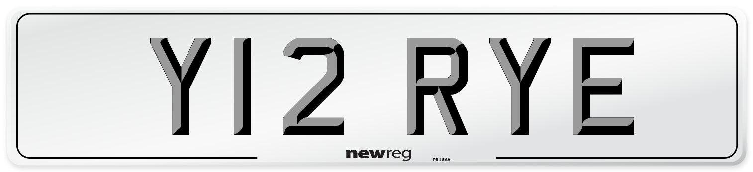 Y12 RYE Front Number Plate