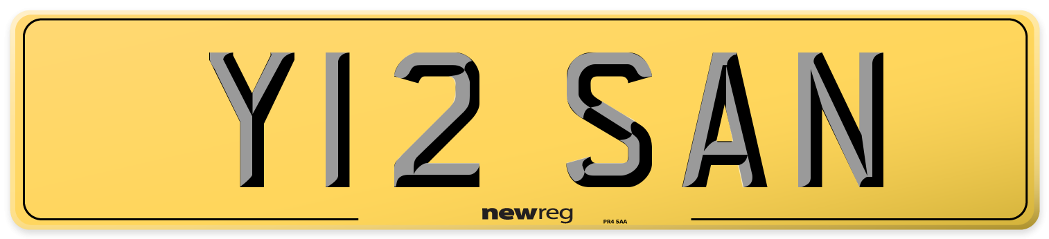 Y12 SAN Rear Number Plate