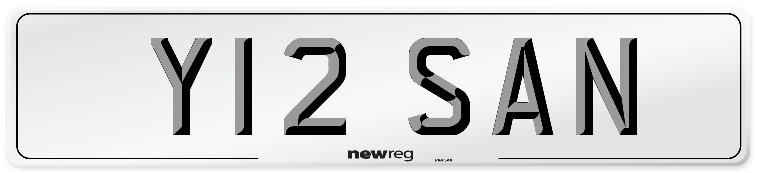 Y12 SAN Front Number Plate