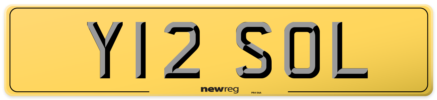 Y12 SOL Rear Number Plate