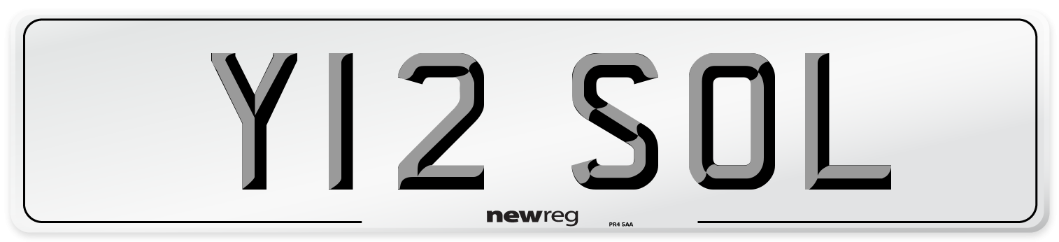 Y12 SOL Front Number Plate