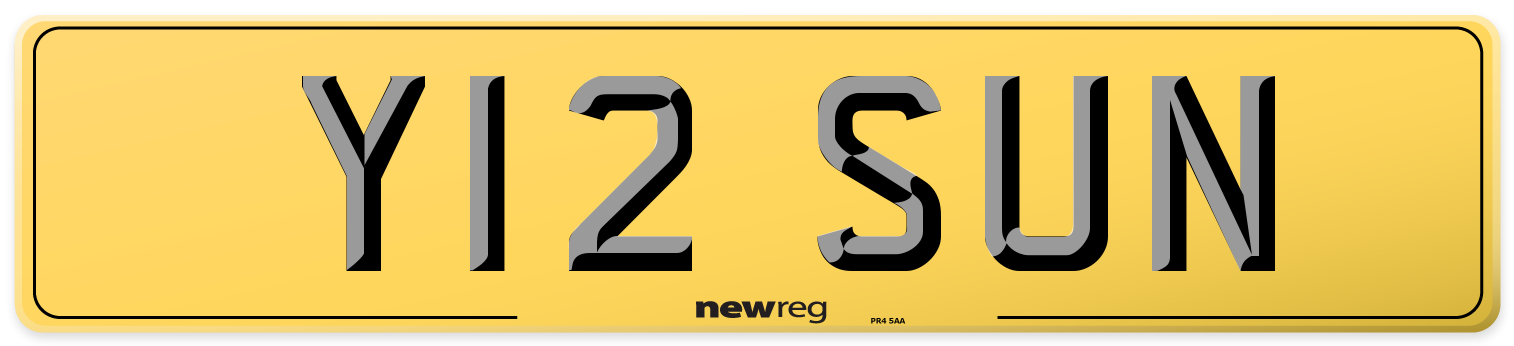Y12 SUN Rear Number Plate