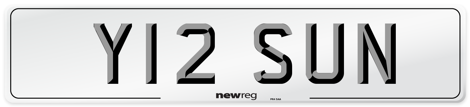 Y12 SUN Front Number Plate