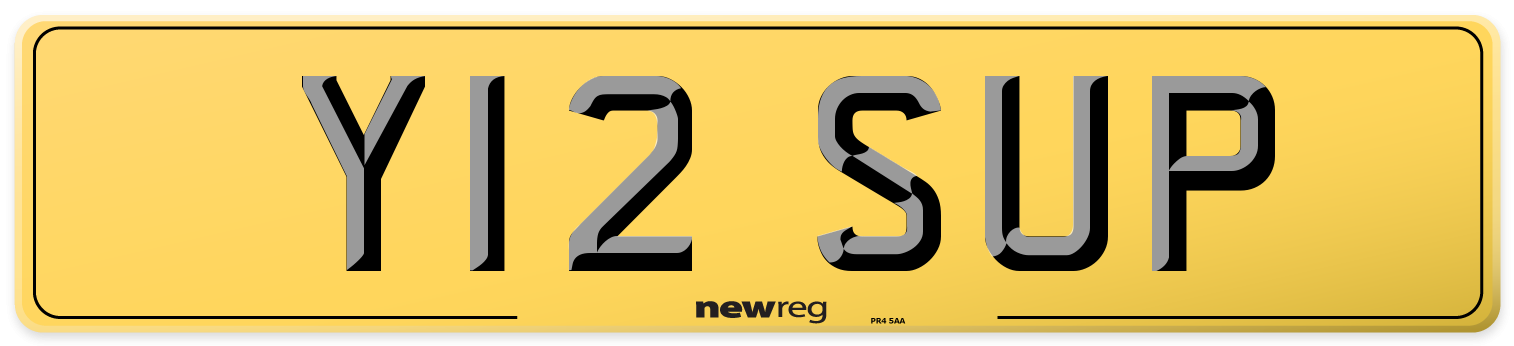 Y12 SUP Rear Number Plate