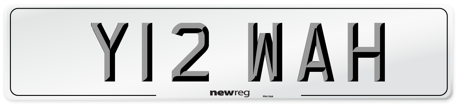 Y12 WAH Front Number Plate