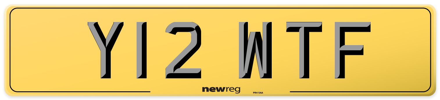 Y12 WTF Rear Number Plate