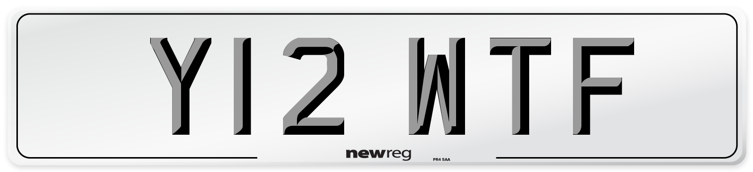 Y12 WTF Front Number Plate