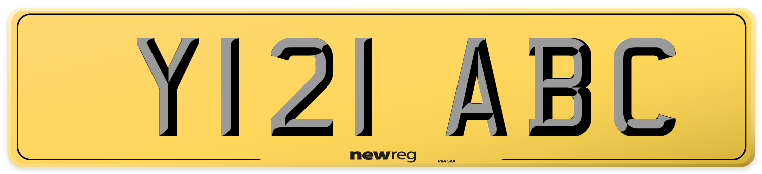 Y121 ABC Rear Number Plate
