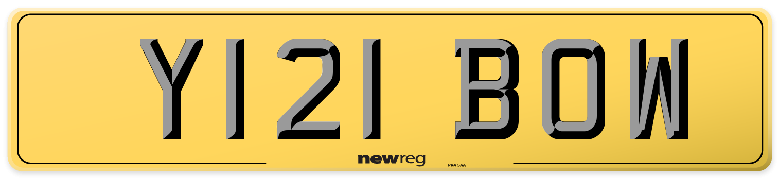 Y121 BOW Rear Number Plate