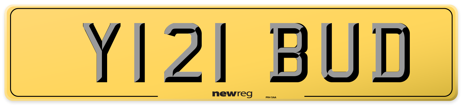 Y121 BUD Rear Number Plate