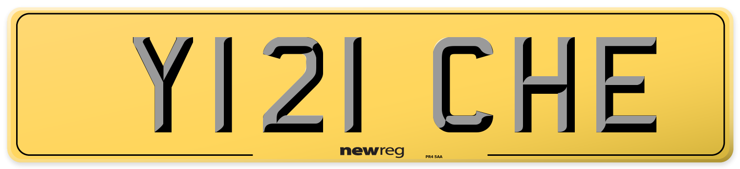 Y121 CHE Rear Number Plate