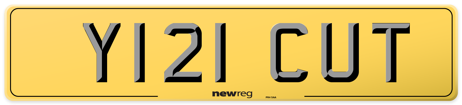 Y121 CUT Rear Number Plate