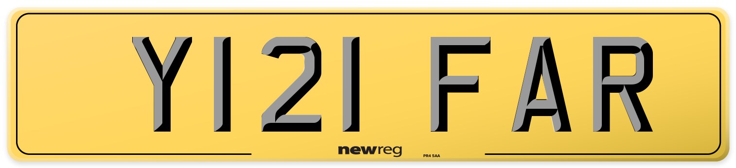 Y121 FAR Rear Number Plate