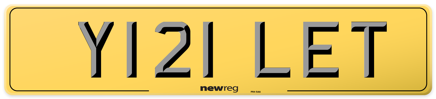 Y121 LET Rear Number Plate