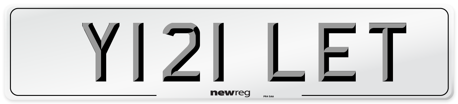 Y121 LET Front Number Plate