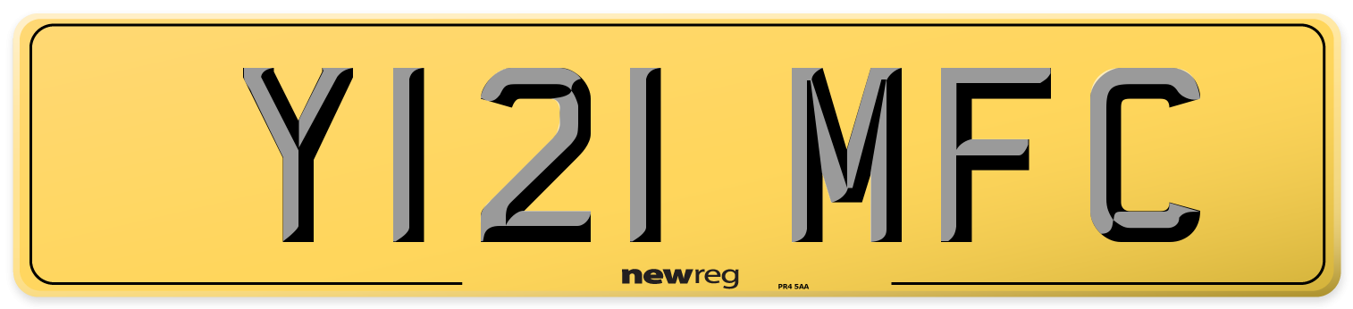 Y121 MFC Rear Number Plate