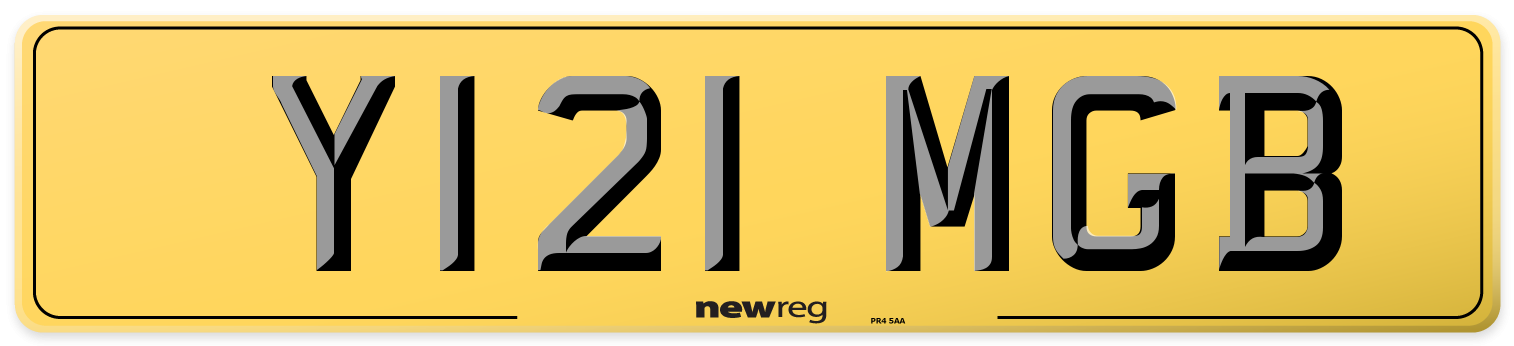 Y121 MGB Rear Number Plate