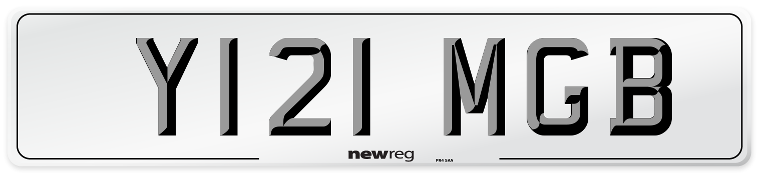 Y121 MGB Front Number Plate