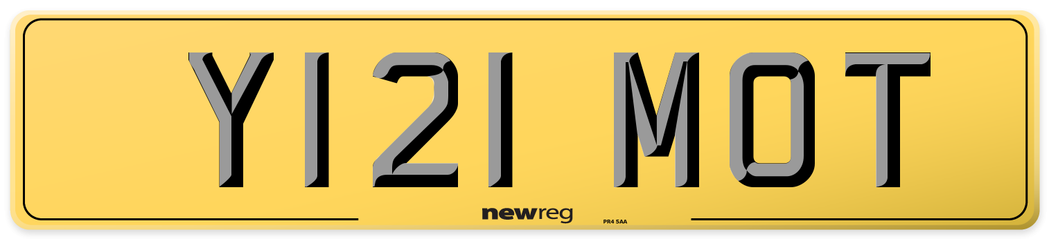 Y121 MOT Rear Number Plate