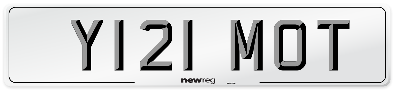 Y121 MOT Front Number Plate