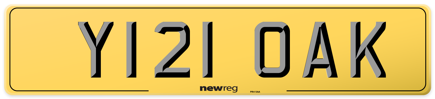 Y121 OAK Rear Number Plate