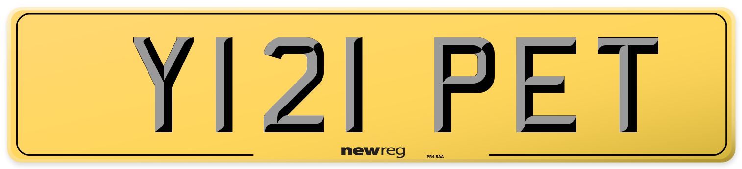 Y121 PET Rear Number Plate