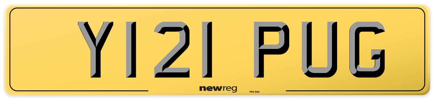 Y121 PUG Rear Number Plate
