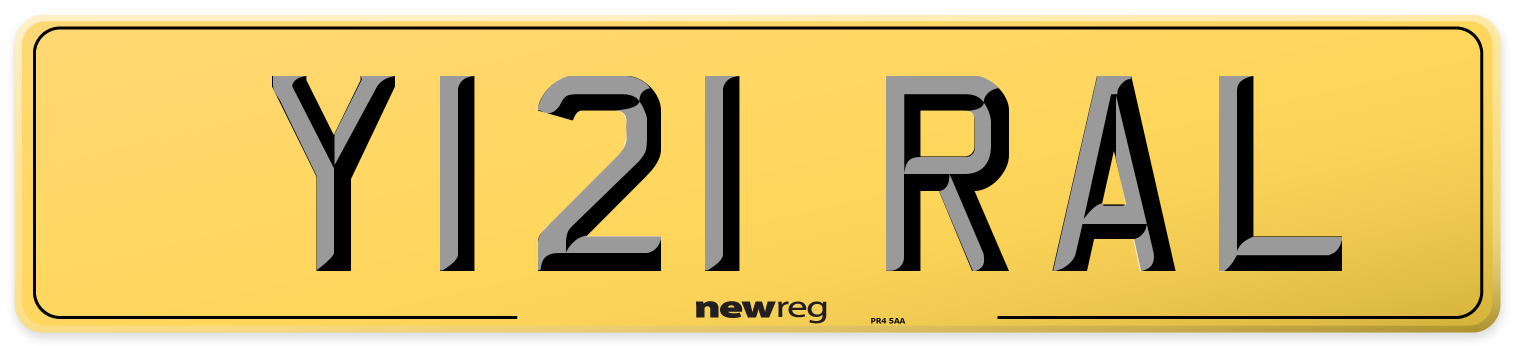 Y121 RAL Rear Number Plate