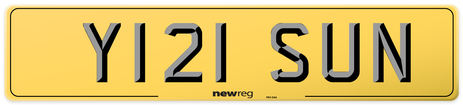 Y121 SUN Rear Number Plate