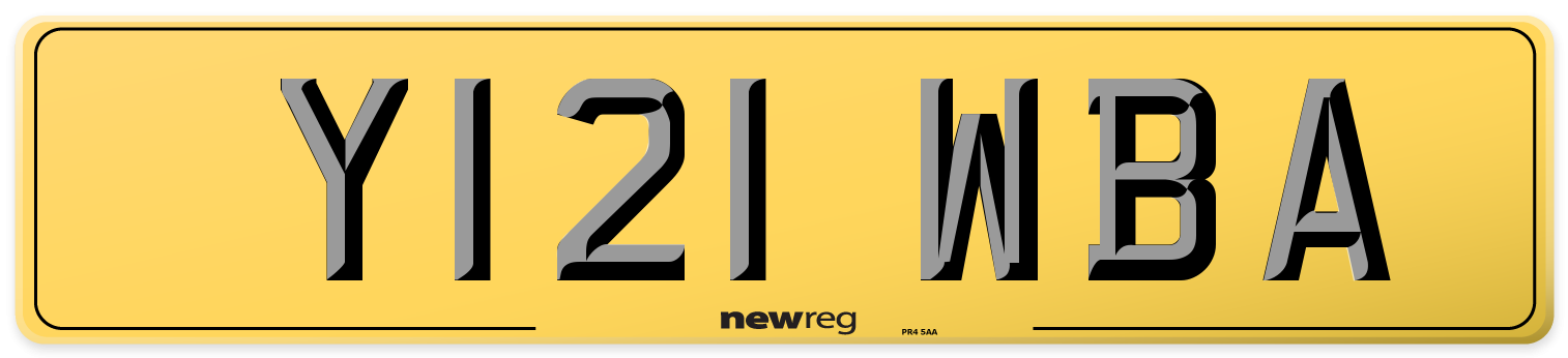 Y121 WBA Rear Number Plate