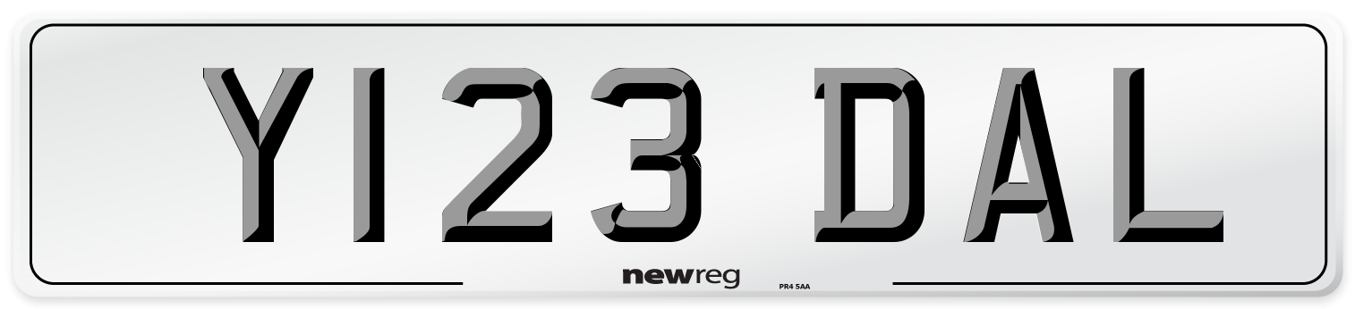 Y123 DAL Front Number Plate