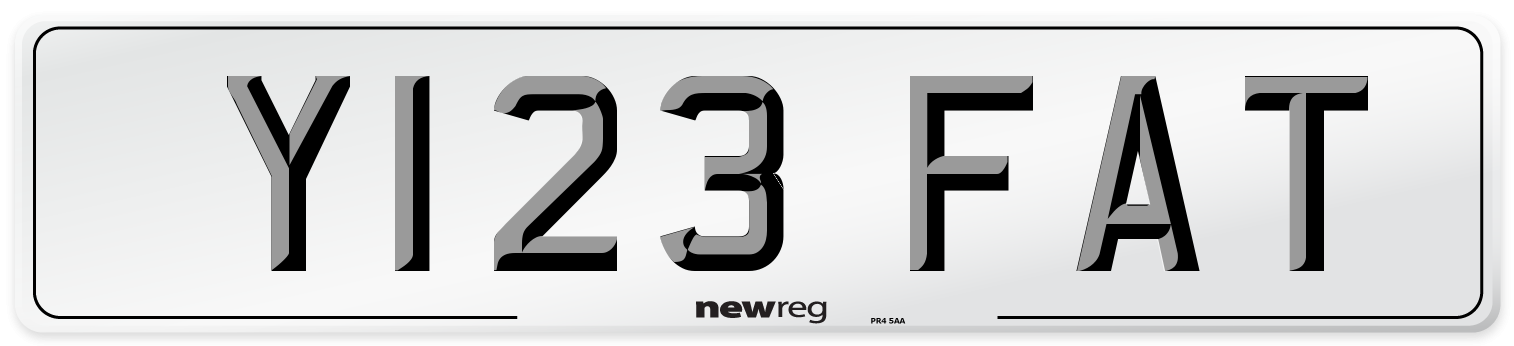 Y123 FAT Front Number Plate
