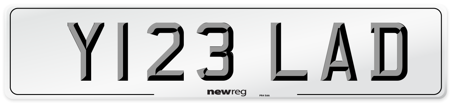 Y123 LAD Front Number Plate