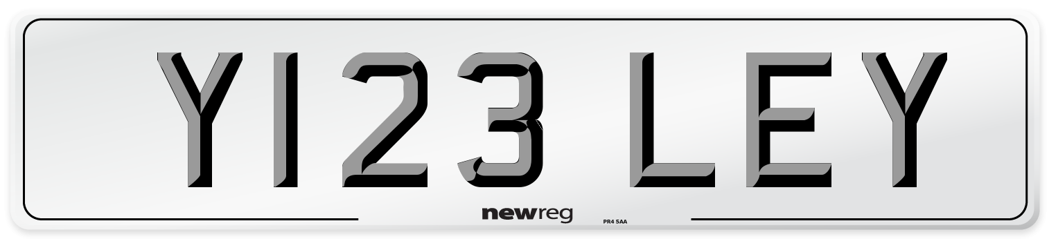 Y123 LEY Front Number Plate