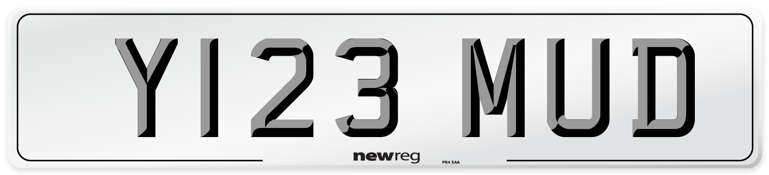 Y123 MUD Front Number Plate