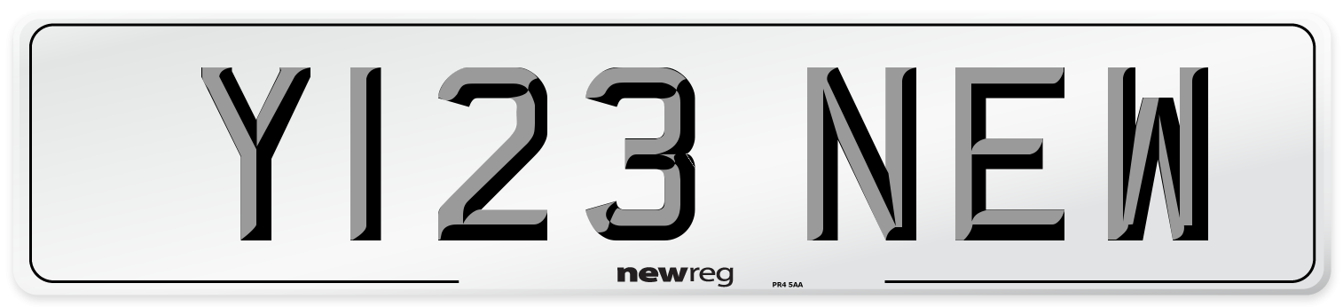 Y123 NEW Front Number Plate