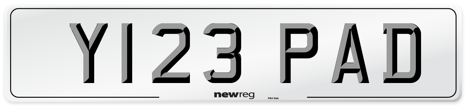 Y123 PAD Front Number Plate