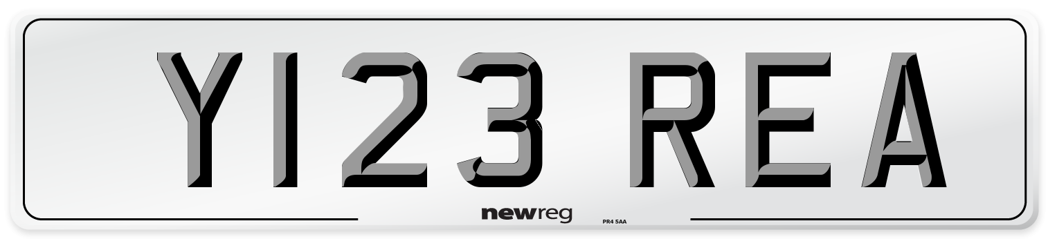 Y123 REA Front Number Plate