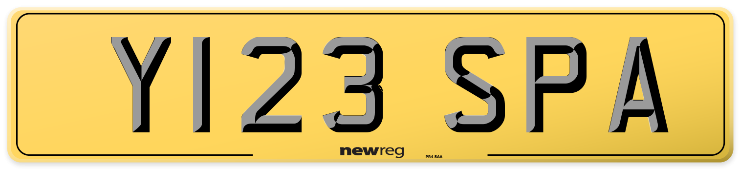 Y123 SPA Rear Number Plate