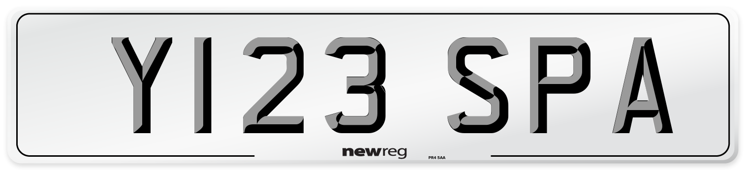 Y123 SPA Front Number Plate